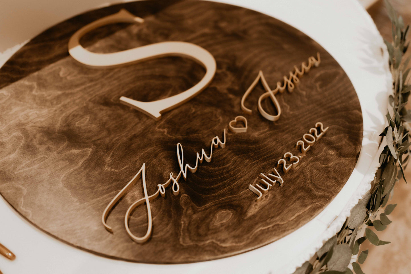 Wedding Guestbook Wooden Round * FREE SHIPPING