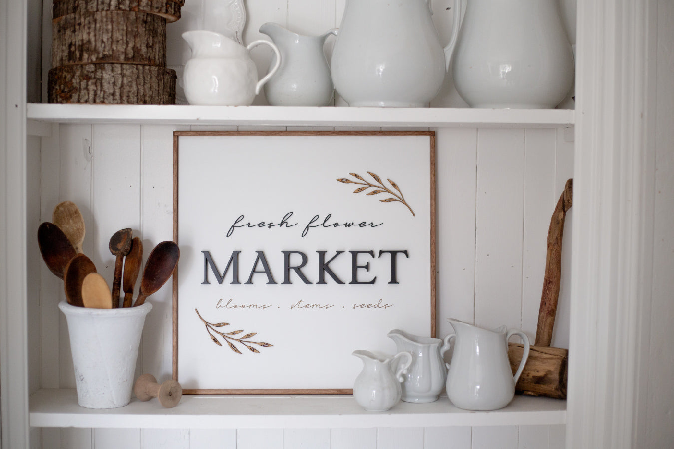 Fresh Flower Market Modern Sign