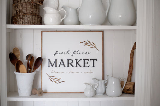 Fresh Flower Market Modern Sign