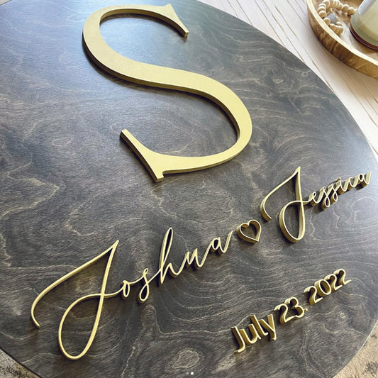 Wedding Guestbook Wooden Round * FREE SHIPPING