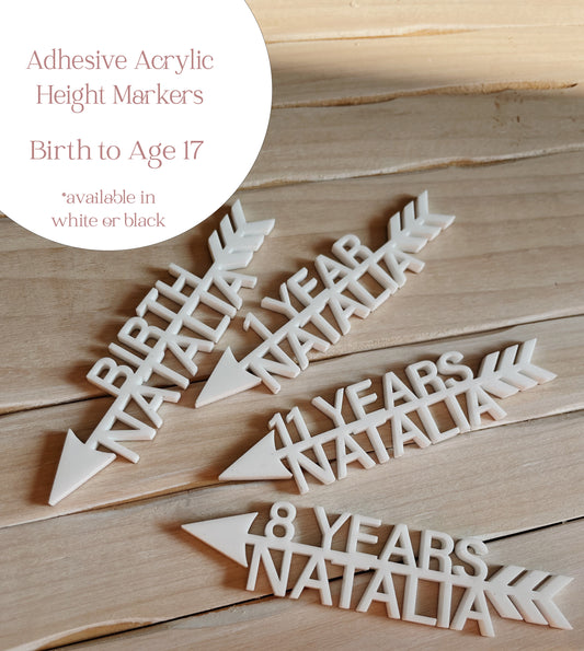 Personalized Adhesive Acrylic Height Markers
